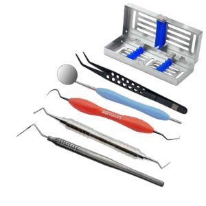 kit básica de instrumental para realizar cirugía oral.